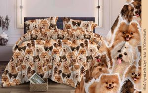 КПБ Бязь "Бояртекс" диз. № 364 Лучший друг, 1/1 Вид, бежевый (L)