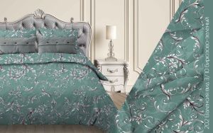 КПБ Бязь "Бояртекс" диз. № 202 Валенсия, 3/10 Вид, бирюзово-зеленый (N)