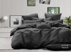 КПБ Микрофибра-страйп "Pandora" диз. № 1х1 (19-5708) Черный (N)