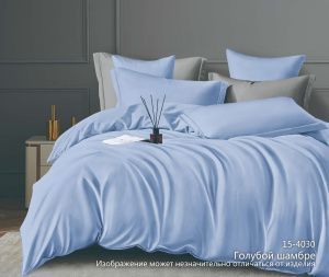 КПБ Сатин гл/кр "Luxor" диз. № 15-4030 Голубой шамбре (N)