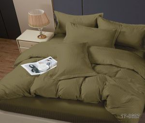 КПБ Микрофибра-страйп "Pandora" диз. № 1х1 (17-0627) Оливковый (N)